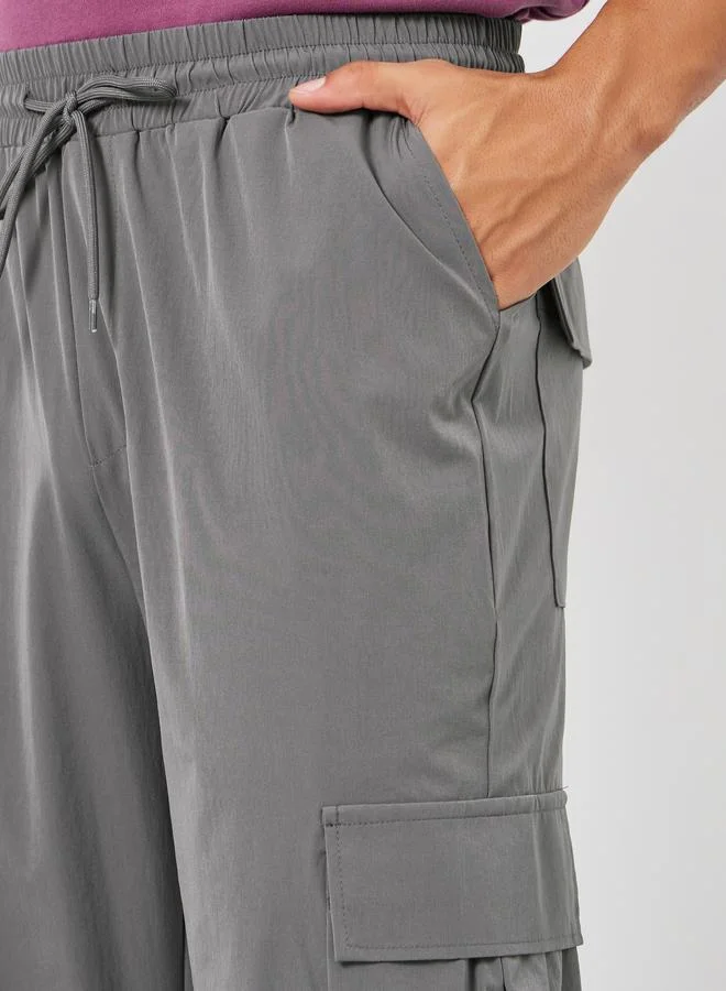 Styli  Men Grey Relaxed Cargo Pants for Men | Best Price UAE